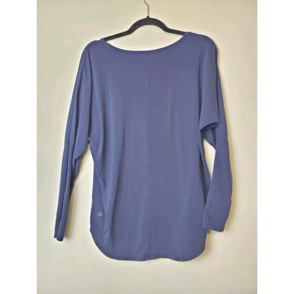 Lululemon 6 Love Scoop Neck Top Long Sleeve Blue Pima Cotton Dolman Womens - Picture 5 of 11